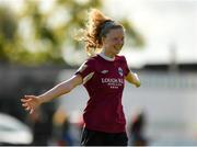 29 September 2019; Theresa Kinnevey of Galway WFC celebrates at the final whistle following her side's victory during the Só Hotels U17 Women’s National League Cup Final match between Galway WFC and Peamount United at Eamonn Deacy Park in Galway. Photo by Seb Daly/Sportsfile