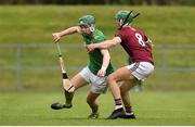 29 September 2019; Ronan Molloy of Dunloy in action against Niall McCormick of Cushendall Ruairí Óg during the Antrim County Senior Club Hurling Final match between Cushendall Ruairí Óg and Dunloy at Ballycastle in Antrim. Photo by Oliver McVeigh/Sportsfile