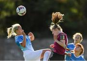 29 September 2019; Abbie Callanan of Galway WFC in action against Casey Palmer of Peamount United during the Só Hotels U17 Women’s National League Cup Final match between Galway WFC and Peamount United at Eamonn Deacy Park in Galway. Photo by Seb Daly/Sportsfile
