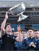 29 September 2019; Michael Darragh Macauley celebrates with the Sam Maguire Cup during the Dublin Senior Football teams homecoming at Merrion Square in Dublin. Photo by Piaras Ó Mídheach/Sportsfile