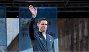29 September 2019; Dublin captain Stephen Cluxton waves to supporters during the Dublin Senior Football teams homecoming at Merrion Square in Dublin. Photo by Piaras Ó Mídheach/Sportsfile