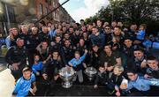 29 September 2019; Dublin players and staff celebrate with the Sam Maguire Cup during the Dublin Senior Football teams homecoming with the Sam Maguire Cup at Merrion Square in Dublin. Photo by David Fitzgerald/Sportsfile