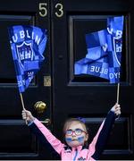 29 September 2019; A Dublin supporter during the Dublin Senior Football teams homecoming with the Sam Maguire Cup at Merrion Square in Dublin. Photo by David Fitzgerald/Sportsfile