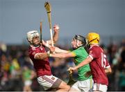 29 September 2019; Neil McManus of Cushendall Ruairí Óg in action against Ryan McGarry of Dunloy during the Antrim County Senior Club Hurling Final match between Cushendall Ruairí Óg and Dunloy at Ballycastle in Antrim. Photo by Oliver McVeigh/Sportsfile