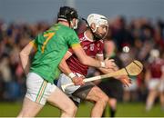 29 September 2019; Neil McManus of Cushendall Ruairí Óg in action against Ryan McGarry of Dunloy during the Antrim County Senior Club Hurling Final match between Cushendall Ruairí Óg and Dunloy at Ballycastle in Antrim. Photo by Oliver McVeigh/Sportsfile