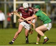 29 September 2019; Martin Burke of Cushendall Ruairí Óg in action against Paddy McGill of Dunloy during the Antrim County Senior Club Hurling Final match between Cushendall Ruairí Óg and Dunloy at Ballycastle in Antrim. Photo by Oliver McVeigh/Sportsfile