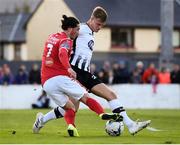 29 September 2019; Ronan Coughlan of Sligo Rovers in action against Daniel Cleary of Dundalk during the Extra.ie FAI Cup Semi-Final match between Sligo Rovers and Dundalk at The Showgrounds in Sligo. Photo by Stephen McCarthy/Sportsfile