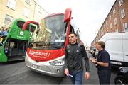 29 September 2019; Niall Scully of Dublin gets off the bus during the Dublin Senior Football teams homecoming at Merrion Square in Dublin. Expressway as official carriers of the Dublin senior football team are proud to have carried the Dubs to a historic 5 in a row. Expressway has been official carriers of Dublin GAA since 2015 and each year since Dublin have won the Sam Maguire trophy. Photo by David Fitzgerald/Sportsfile