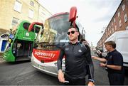 29 September 2019; Paddy Andrews of Dublin comes off the bus during the Dublin Senior Football teams homecoming at Merrion Square in Dublin. Expressway as official carriers of the Dublin senior football team are proud to have carried the Dubs to a historic 5 in a row. Expressway has been official carriers of Dublin GAA since 2015 and each year since Dublin have won the Sam Maguire trophy. Photo by David Fitzgerald/Sportsfile