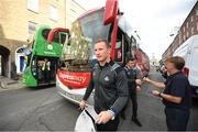 29 September 2019; Ciaran Kilkenny gets off the bus during the Dublin Senior Football teams homecoming at Merrion Square in Dublin. Expressway as official carriers of the Dublin senior football team are proud to have carried the Dubs to a historic 5 in a row. Expressway has been official carriers of Dublin GAA since 2015 and each year since Dublin have won the Sam Maguire trophy. Photo by David Fitzgerald/Sportsfile