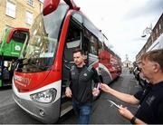 29 September 2019; Philly McMahon of Dublin gets off the bus during the Dublin Senior Football teams homecoming at Merrion Square in Dublin. Expressway as official carriers of the Dublin senior football team are proud to have carried the Dubs to a historic 5 in a row. Expressway has been official carriers of Dublin GAA since 2015 and each year since Dublin have won the Sam Maguire trophy. Photo by David Fitzgerald/Sportsfile