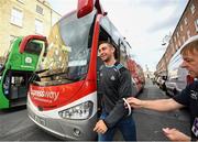 29 September 2019; James McCarthy of Dublin gets off the bus during the Dublin Senior Football teams homecoming at Merrion Square in Dublin. Expressway as official carriers of the Dublin senior football team are proud to have carried the Dubs to a historic 5 in a row. Expressway has been official carriers of Dublin GAA since 2015 and each year since Dublin have won the Sam Maguire trophy. Photo by David Fitzgerald/Sportsfile