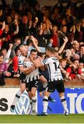 29 September 2019; Michael Duffy of Dundalk celebrates after scoring his side's first goal during the Extra.ie FAI Cup Semi-Final match between Sligo Rovers and Dundalk at The Showgrounds in Sligo. Photo by Stephen McCarthy/Sportsfile