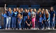 29 September 2019; Dublin ladies footballers and supporters celebrate with the Brendan Martin Cup during the Dublin Senior Football teams homecoming at Merrion Square in Dublin. Photo by Piaras Ó Mídheach/Sportsfile