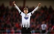 29 September 2019; Seán Gannon of Dundalk celebrates at the final whistle of the Extra.ie FAI Cup Semi-Final match between Sligo Rovers and Dundalk at The Showgrounds in Sligo. Photo by Stephen McCarthy/Sportsfile