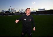 29 September 2019; Dundalk head coach Vinny Perth celebrates following the Extra.ie FAI Cup Semi-Final match between Sligo Rovers and Dundalk at The Showgrounds in Sligo. Photo by Stephen McCarthy/Sportsfile