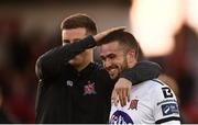 29 September 2019; Patrick McEleney, left, and Michael Duffy of Dundalk celebrate following the Extra.ie FAI Cup Semi-Final match between Sligo Rovers and Dundalk at The Showgrounds in Sligo. Photo by Stephen McCarthy/Sportsfile