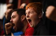 29 September 2019; Dundalk supporters celebrate their victory following the Extra.ie FAI Cup Semi-Final match between Sligo Rovers and Dundalk at The Showgrounds in Sligo. Photo by Stephen McCarthy/Sportsfile