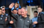 29 September 2019; Dublin manager Jim Gavin waves to supporters during the Dublin Senior Football teams homecoming with the Sam Maguire Cup at Merrion Square in Dublin. Photo by Piaras Ó Mídheach/Sportsfile