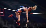 29 September 2019; Sandi Morris of USA fails to clear 4.95m whilst competing in the Women's Pole Vault Final during day three of the World Athletics Championships 2019 at the Khalifa International Stadium in Doha, Qatar. Photo by Sam Barnes/Sportsfile