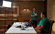 30 September 2019; CJ Stander speaks to the media during an Ireland Rugby press conference in the Sheraton Hotel & Towers Kobe, in Kobe Japan. Photo by Brendan Moran/Sportsfile