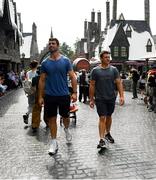 30 September 2019; Members of the Ireland rugby squad Jean Kleyn, left, and CJ Stander in the Wizarding World of Harry Potter attraction during a visit to Universal Studios in Osaka, Japan. Photo by Brendan Moran/Sportsfile