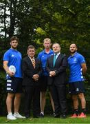 30 September 2019; Beauchamps and Leinster Rugby announced today that Beauchamps will continue as the Official Legal Advisor of Leinster Rugby for a further three years, running to the end of the 2020/21 season. Beauchamps has been the official legal advisor to Leinster Rugby since 2014 and was previously official sponsor of the Leinster Rugby Schools Cup. Present at the announcement in Leinster Rugby HQ are, from left, Caelan Doris, Mick Dawson, CEO, Leinster Rugby, head coach Leo Cullen, John White, Managing Partner of Beauchamps, and Jamison Gibson-Park. Photo by Ramsey Cardy/Sportsfile