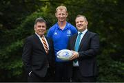 30 September 2019; Beauchamps and Leinster Rugby announced today that Beauchamps will continue as the Official Legal Advisor of Leinster Rugby for a further three years, running to the end of the 2020/21 season. Beauchamps has been the official legal advisor to Leinster Rugby since 2014 and was previously official sponsor of the Leinster Rugby Schools Cup. Present at the announcement in Leinster Rugby HQ were Mick Dawson, CEO, Leinster Rugby, head coach Leo Cullen, and John White, Managing Partner of Beauchamps. Photo by Ramsey Cardy/Sportsfile