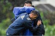 30 September 2019; Ross Byrne and Vakh Abdaladze during Leinster Rugby squad training at Rosemount in UCD, Dublin. Photo by Ramsey Cardy/Sportsfile