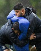 30 September 2019; Hugo Keenan, left, and Vakh Abdaladze during Leinster Rugby squad training at Rosemount in UCD, Dublin. Photo by Ramsey Cardy/Sportsfile