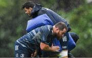 30 September 2019; Michael Bent, right, and Max Deegan during Leinster Rugby squad training at Rosemount in UCD, Dublin. Photo by Ramsey Cardy/Sportsfile