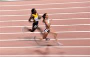 30 September 2019; Emily Diamond of Great Britain, right, and Shericka Jackson of Jamaica competing in the Women's 400m Heats during day four of the World Athletics Championships 2019 at the Khalifa International Stadium in Doha, Qatar. Photo by Sam Barnes/Sportsfile