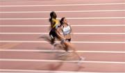 30 September 2019; Emily Diamond of Great Britain, right, and Shericka Jackson of Jamaica competing in the Women's 400m Heats during day four of the World Athletics Championships 2019 at the Khalifa International Stadium in Doha, Qatar. Photo by Sam Barnes/Sportsfile