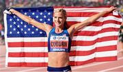 30 September 2019; Emma Coburn of USA after finishing second in the Women's 3000m Steeple-Chase during day four of the World Athletics Championships 2019 at the Khalifa International Stadium in Doha, Qatar. Photo by Sam Barnes/Sportsfile