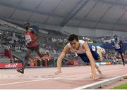 30 September 2019; Jakob Ingebrigtsen of Norway dives for the line to finish fifth in the Men's 5000m Final during day four of the World Athletics Championships 2019 at the Khalifa International Stadium in Doha, Qatar. Photo by Sam Barnes/Sportsfile