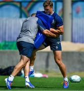 1 October 2019; Josh van der Flier is tackled by Niall Scannell during Ireland Rugby squad training at the Kobelco Steelers in Kobe, Japan. Photo by Brendan Moran/Sportsfile