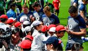 1 October 2019; Jean Kleyn, right, signs autographs for local children during Ireland Rugby squad training at the Kobelco Steelers in Kobe, Japan. Photo by Brendan Moran/Sportsfile