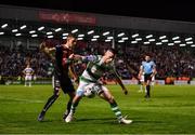 27 September 2019; Jack Byrne of Shamrock Rovers in action against Keith Buckley of Bohemians during the Extra.ie FAI Cup Semi-Final match between Bohemians and Shamrock Rovers at Dalymount Park in Dublin. Photo by Seb Daly/Sportsfile