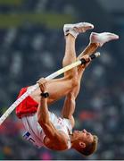 1 October 2019; Piotr Lisek of Poland competing in the Men's Pole Vault Final during day five of the World Athletics Championships 2019 at the Khalifa International Stadium in Doha, Qatar. Photo by Sam Barnes/Sportsfile