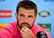 2 October 2019; Victor Gresev during a Russia press conference at the Kobe Misaki Stadium in Kobe, Japan. Photo by Brendan Moran/Sportsfile