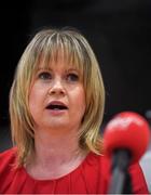 2 October 2019; Cork County chairperson Tracey Kennedy speaking during a Cork hurling management press conference at Pairc Ui Chaoimh, Cork. Photo by Eóin Noonan/Sportsfile