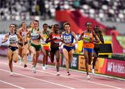 2 October 2019; Sifan Hassan of Netherlands, second from right, on her way to winning her Women's 1500m heat during day six of the 17th IAAF World Athletics Championships Doha 2019 at the Khalifa International Stadium in Doha, Qatar. Photo by Sam Barnes/Sportsfile
