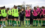 2 October 2019; Assistant manager Eileen Gleeson speaks to players during a Republic of Ireland women's team training session at The Johnstown Estate in Enfield, Co Meath. Photo by Stephen McCarthy/Sportsfile