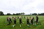 2 October 2019; Players warm down following a Republic of Ireland women's team training session at The Johnstown Estate in Enfield, Co Meath. Photo by Stephen McCarthy/Sportsfile