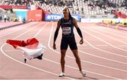 2 October 2019; Pascal Martinot-Lagarde of France celebrates after finishing third in the Men's 110m Hurdles final during day six of the 17th IAAF World Athletics Championships Doha 2019 at the Khalifa International Stadium in Doha, Qatar. Photo by Sam Barnes/Sportsfile
