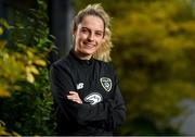 3 October 2019; Julie Ann Russell poses for a portrait during Republic of Ireland women's team media access at The Johnstown Estate in Enfield, Co Meath, ahead of their Women’s UEFA EURO 2021 Qualifier against Ukraine at Tallaght Stadium on 8 October at 19:30. Photo by Seb Daly/Sportsfile
