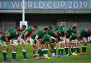 3 October 2019; The Ireland team bow to the crowd following the 2019 Rugby World Cup Pool A match between Ireland and Russia at the Kobe Misaki Stadium in Kobe, Japan. Photo by Brendan Moran/Sportsfile