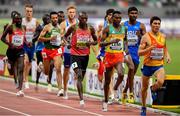3 October 2019; Athletes including Timothy Cheruiyot of Kenya, centre, and Teddese Lemi of Ethiopia, third from right, competing in the Men's 1500m heats during day seven of the 17th IAAF World Athletics Championships Doha 2019 at the Khalifa International Stadium in Doha, Qatar. Photo by Sam Barnes/Sportsfile