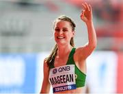3 October 2019; Ciara Mageean of Ireland after competing in the Women’s 1500m Semi-Final during day seven of the 17th IAAF World Athletics Championships Doha 2019 at the Khalifa International Stadium in Doha, Qatar. Photo by Sam Barnes/Sportsfile