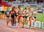 3 October 2019; Ciara Mageean of Ireland, third from right, on her way to finishing fifth whilst competing in the Women’s 1500m Semi-Final during day seven of the 17th IAAF World Athletics Championships Doha 2019 at the Khalifa International Stadium in Doha, Qatar. Photo by Sam Barnes/Sportsfile